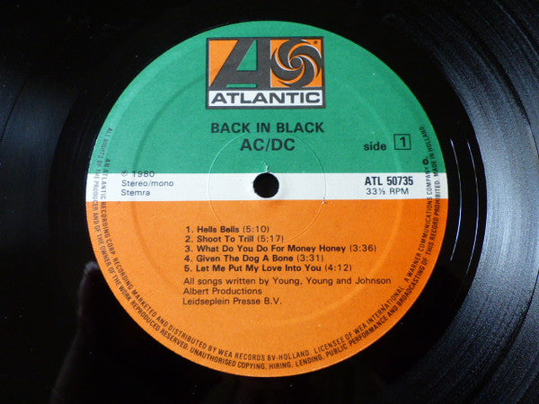 AC/DC : Back In Black (LP, Album)