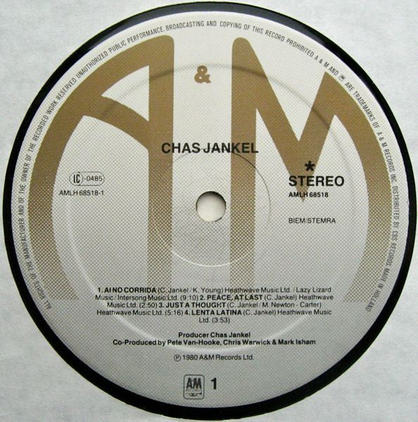 Chas Jankel : Chas Jankel (LP, Album)