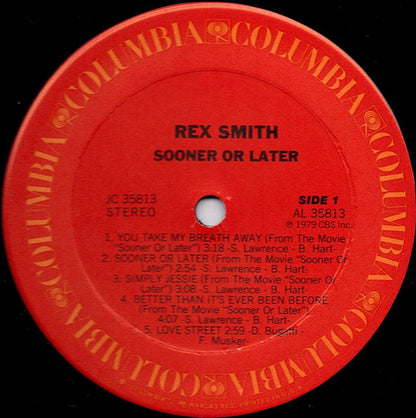 Rex Smith : Sooner Or Later (LP, Album, Ter)