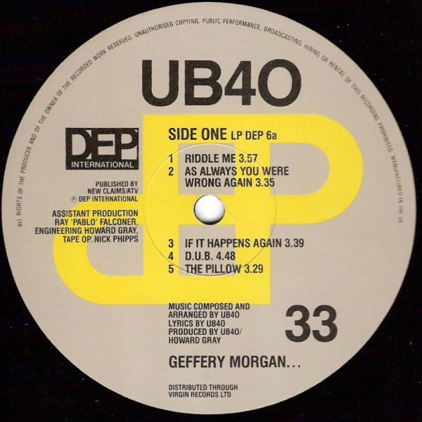 UB40 : Geffery Morgan... (LP, Album)