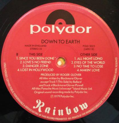 Rainbow : Down To Earth (LP, Album)