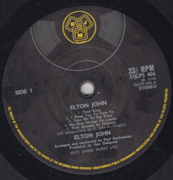 Elton John : Elton John (LP, Album, Gat)