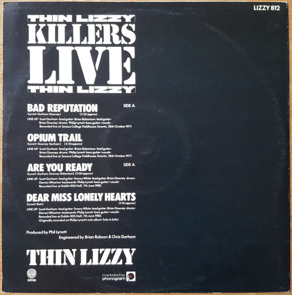 Thin Lizzy : Killers Live (12")