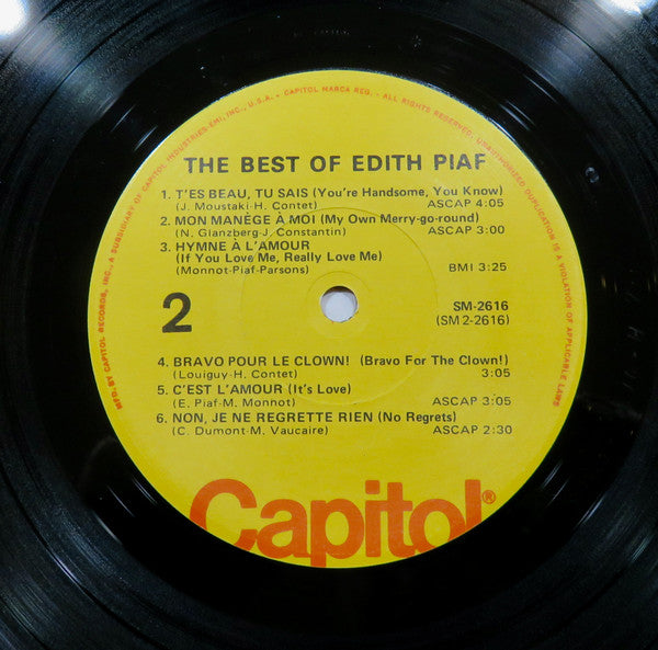 Edith Piaf : The Best Of Edith Piaf (LP, Comp, Los)