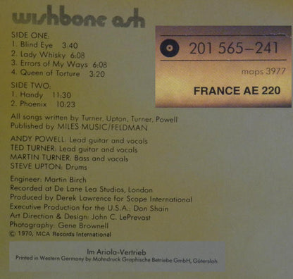 Wishbone Ash : Wishbone Ash (LP, Album, RE)