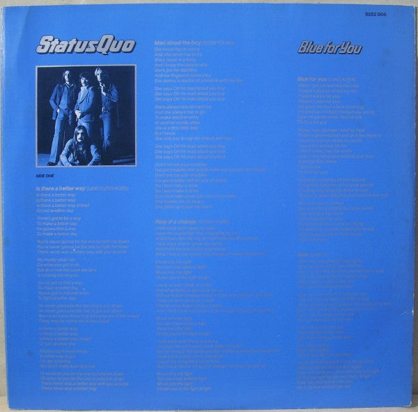 Status Quo : Blue For You (LP, Album, Gat)