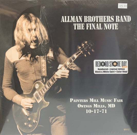 The Allman Brothers Band : The Final Note (Painters Mill Music Fair Owings Mills, MD 10-17-71) (2xLP, RSD, Ltd, Num, Bla)