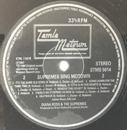 The Supremes : The Supremes Sing Motown (LP, Album, RE)