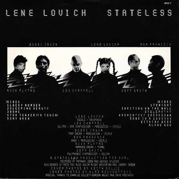 Lene Lovich : Stateless (LP, Album, Red)