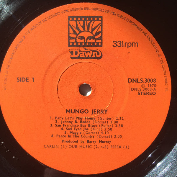 Mungo Jerry : Mungo Jerry (LP, Album, Gat)