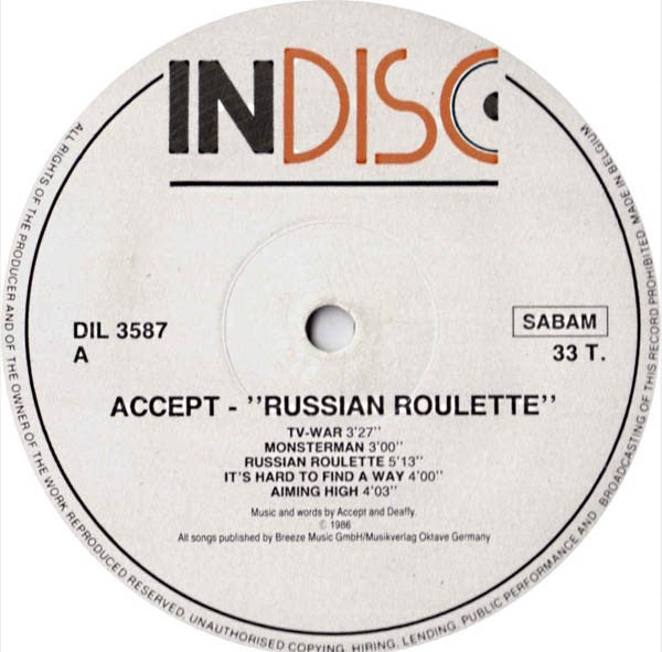 Accept : Russian Roulette (LP, Album)