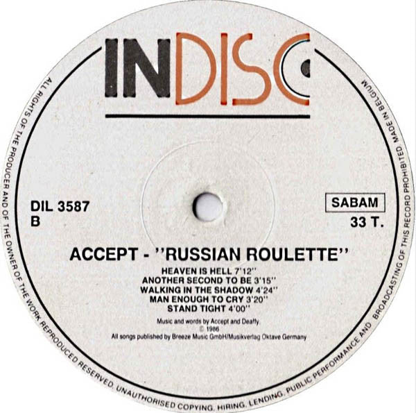 Accept : Russian Roulette (LP, Album)