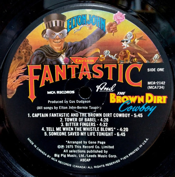 Elton John : Captain Fantastic And The Brown Dirt Cowboy (LP, Album)