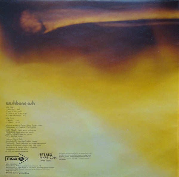 Wishbone Ash : Wishbone Ash (LP, Album, Pin)