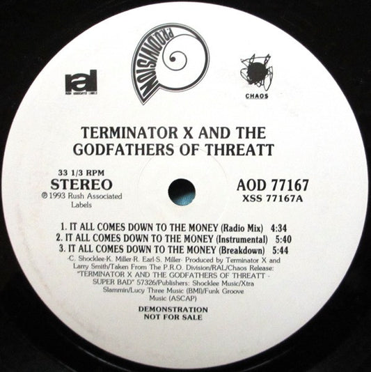 Terminator X & The Godfathers Of Threatt, Whodini : It All Comes Down To The Money (12", Promo)