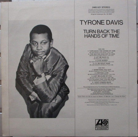 Tyrone Davis : Turn Back The Hands Of Time (LP, Album)