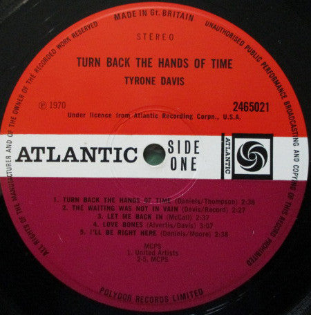 Tyrone Davis : Turn Back The Hands Of Time (LP, Album)