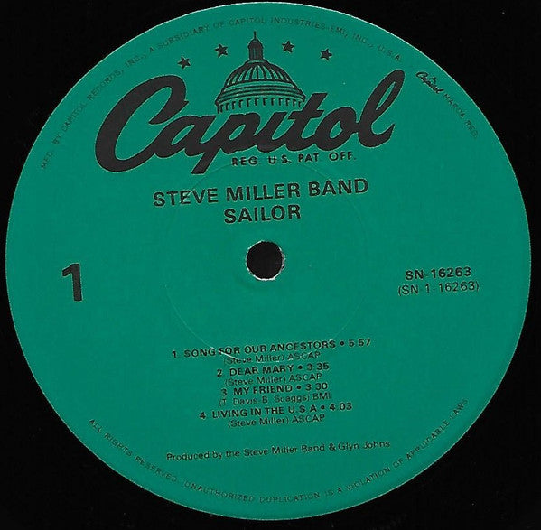 Steve Miller Band : Sailor (LP, Album, RE)