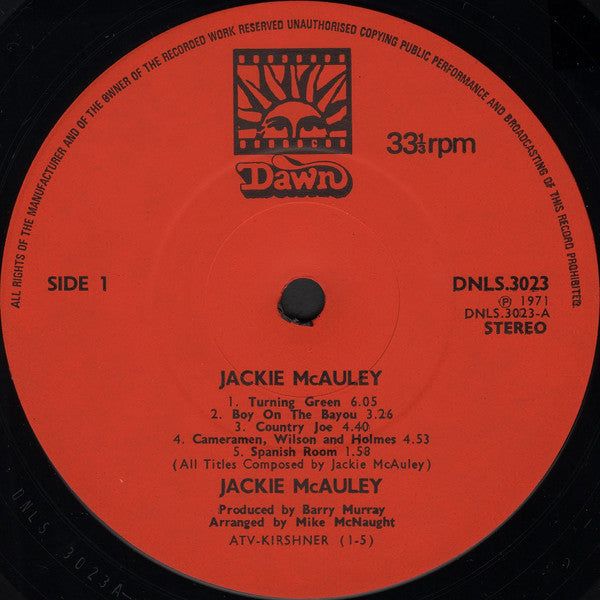 Jackie McAuley : Jackie McAuley (LP, Album)