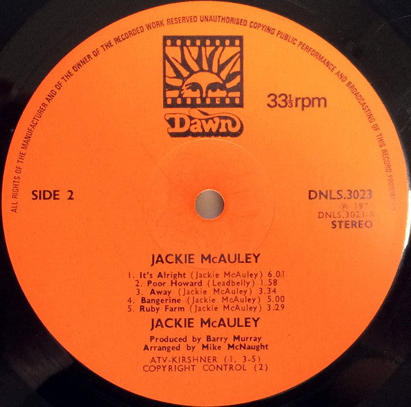 Jackie McAuley : Jackie McAuley (LP, Album)