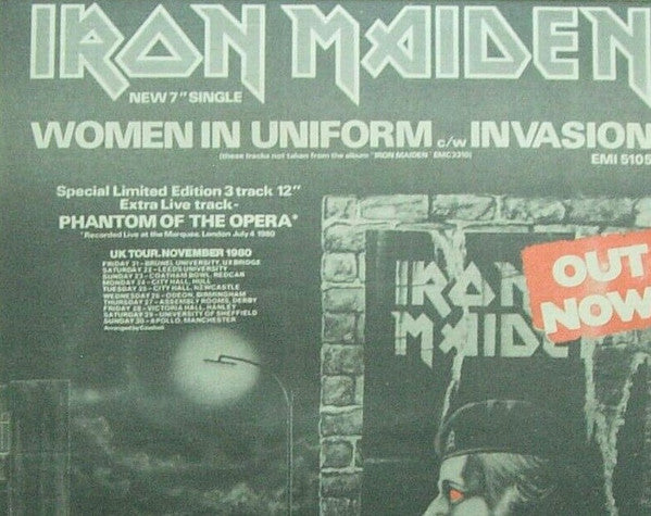 Iron Maiden : Women In Uniform (12", Single, Ltd)