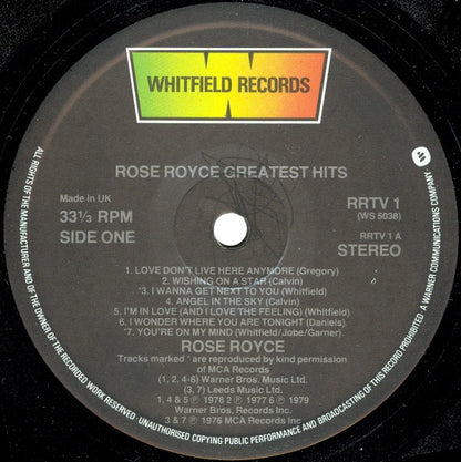 Rose Royce : Greatest Hits (LP, Comp)