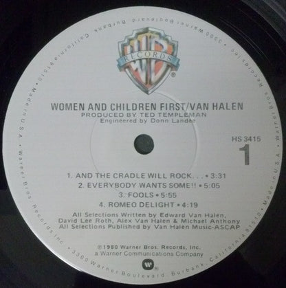 Van Halen : Women And Children First (LP, Album, Jac)