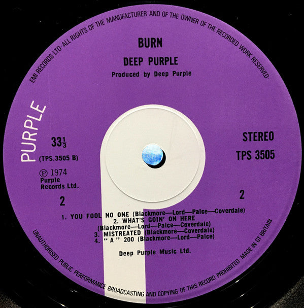 Deep Purple : Burn (LP, Album, RE)