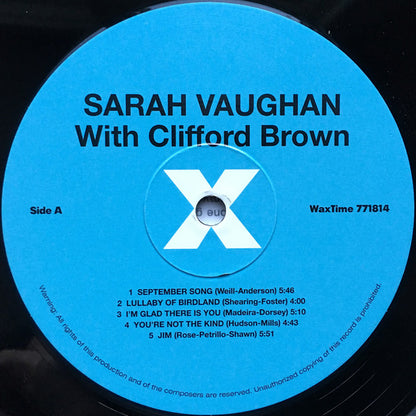 Sarah Vaughan : Sarah Vaughan With Clifford Brown (LP, Album, Ltd, RE, RM, 180)