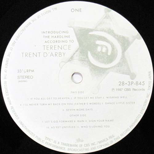 Terence Trent D'Arby : Introducing The Hardline According To Terence Trent D'Arby (LP, Album)