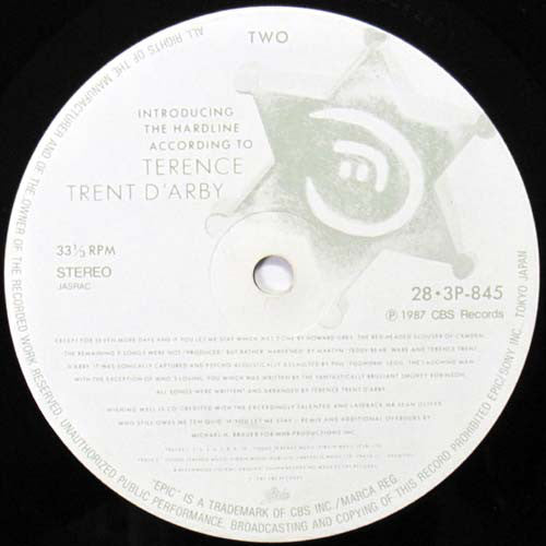 Terence Trent D'Arby : Introducing The Hardline According To Terence Trent D'Arby (LP, Album)