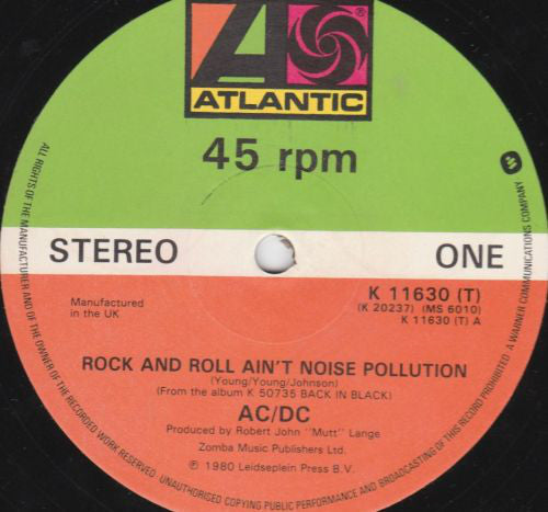 AC/DC : Rock And Roll Ain't Noise Pollution (12")