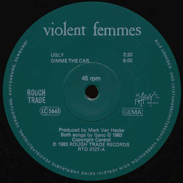 Violent Femmes : Ugly / Gimme The Car (12", Single, Die)