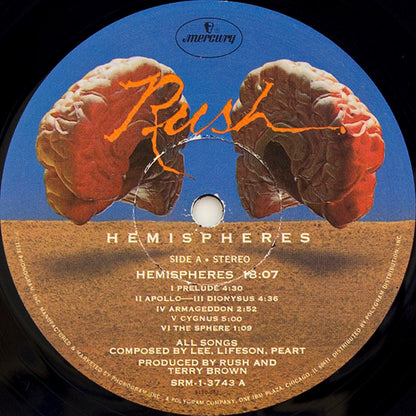 Rush : Hemispheres (LP, Album, Ric)