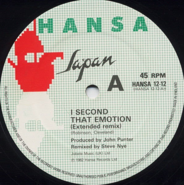 Japan : I Second That Emotion (12", Single, Han)