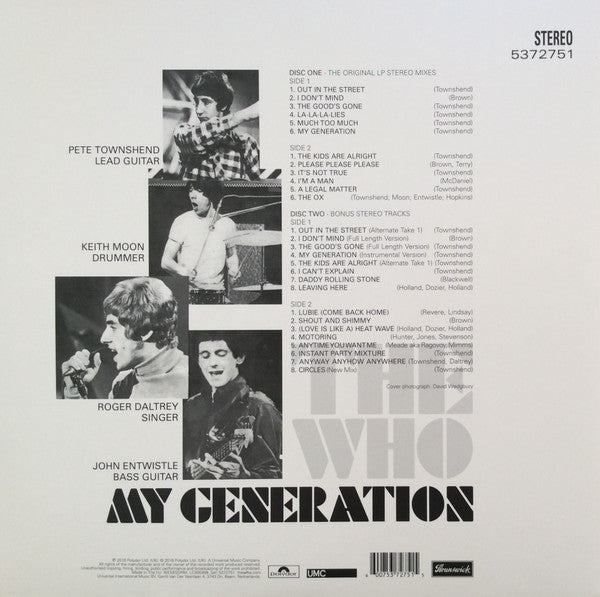 The Who : My Generation (2xLP, Album, RM, Gat)